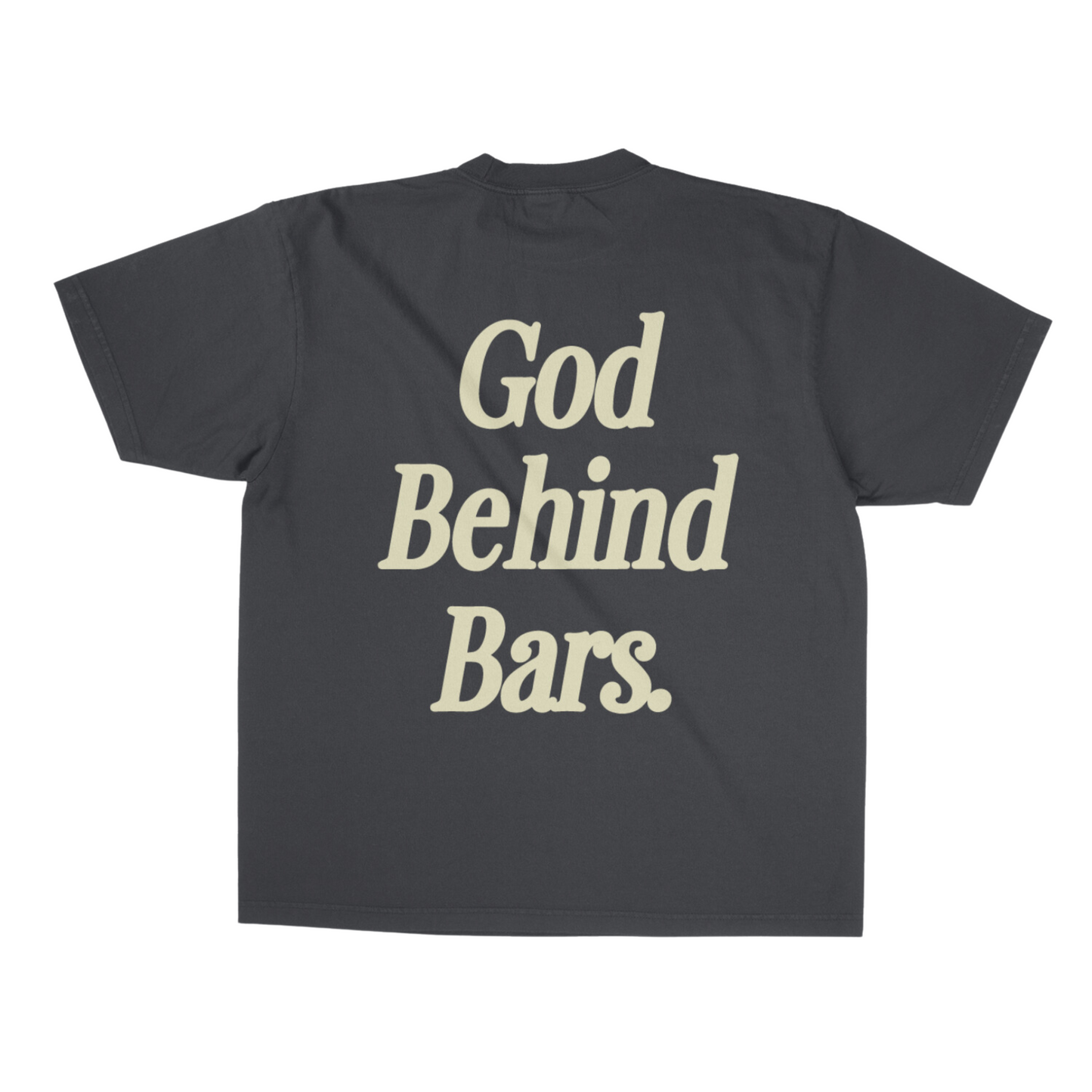 'God Behind Bars' Tee in Gray