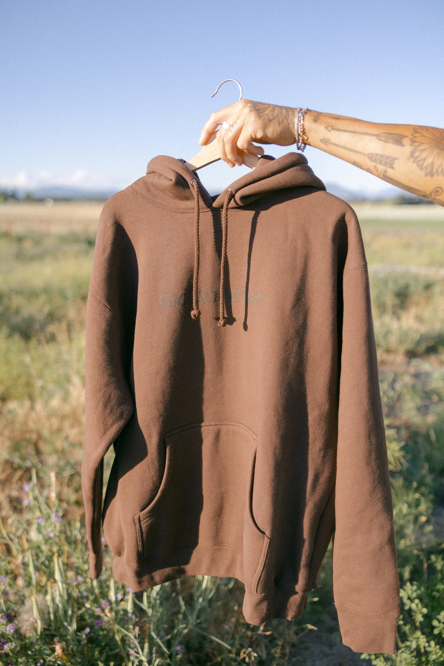 'God Behind Bars' Brown Hoodie