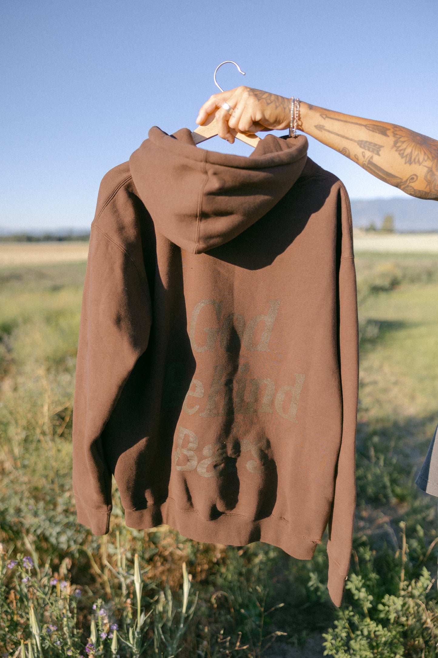 'God Behind Bars' Brown Hoodie
